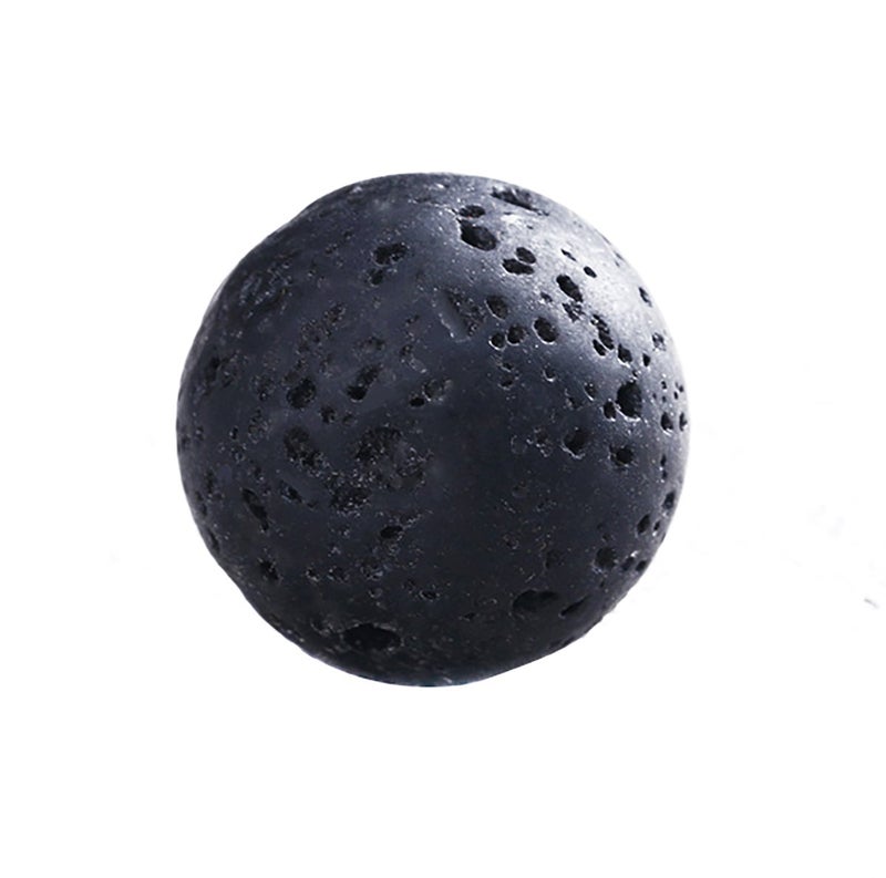 Fodattm 28PCS 14mm Black Round Natural Lava Rock Beads Volcanic Gemstone Loose Beads Lava Stone Beads Essential Oil Diffuser Necklace - Image 1